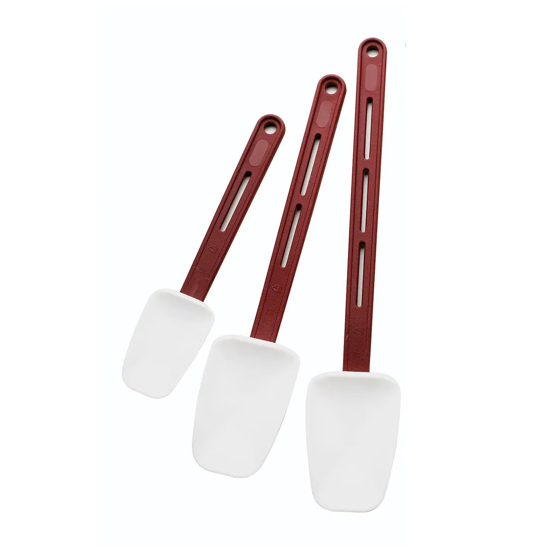 Browne USA 71785 Spoonula, 14" Red Silicone Blade, Polypropylene Handle, High Heat 500°F