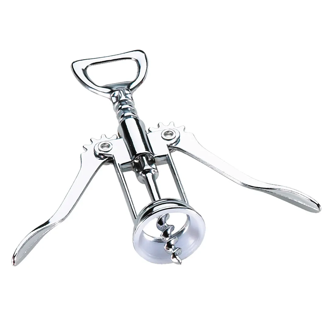 Browne USA 744071 Winged Corkscrew, 6" Flat, Stainless Steel Blade, Silver Handle, Chrome