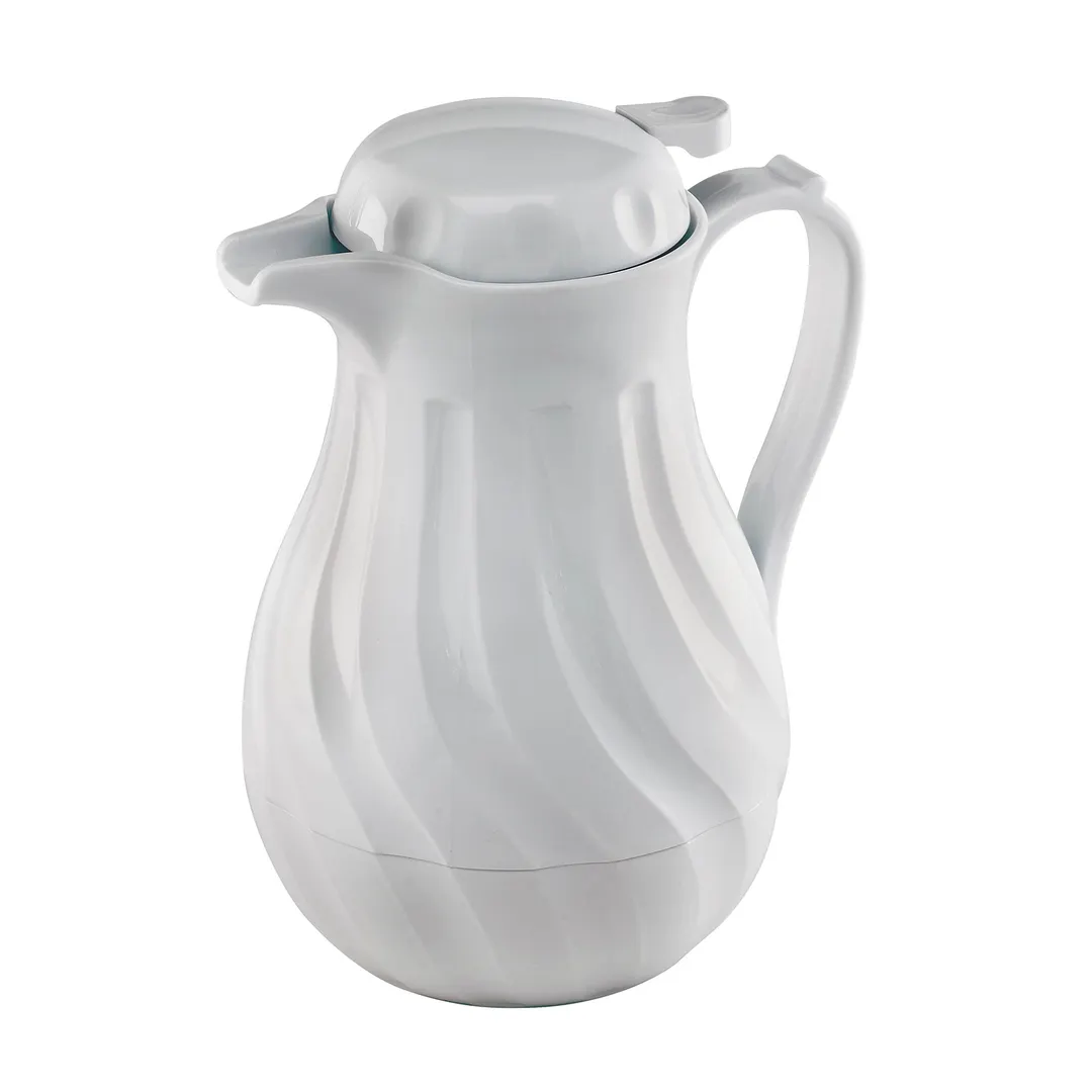 Browne USA 744220 Beverage Server, 20 oz (0.5‑0.9 L), 7‑1/2" White ABS With Poly Liner, Thumb Lever