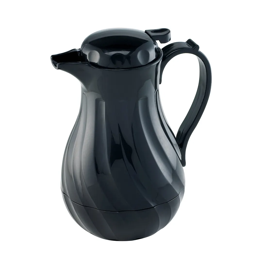 Browne USA 744223 Beverage Server, 40 oz (1.2 L), 9-1/2" Height, Black ABS, Swirl Thumb Lever