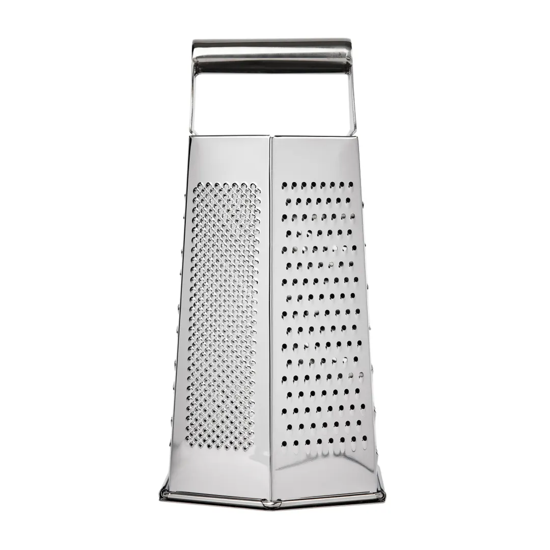 Browne USA 746124 9-1/2" 6‑Sided Box Grater, 9" Height, All Stainless Steel Construction