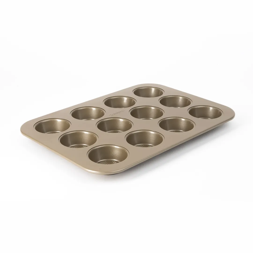 Browne USA 746272 12‑Cup Muffin Tray, 40×28.3×2.8 cm Carbon Steel Non‑Stick 500°F Dishwasher‑Safe