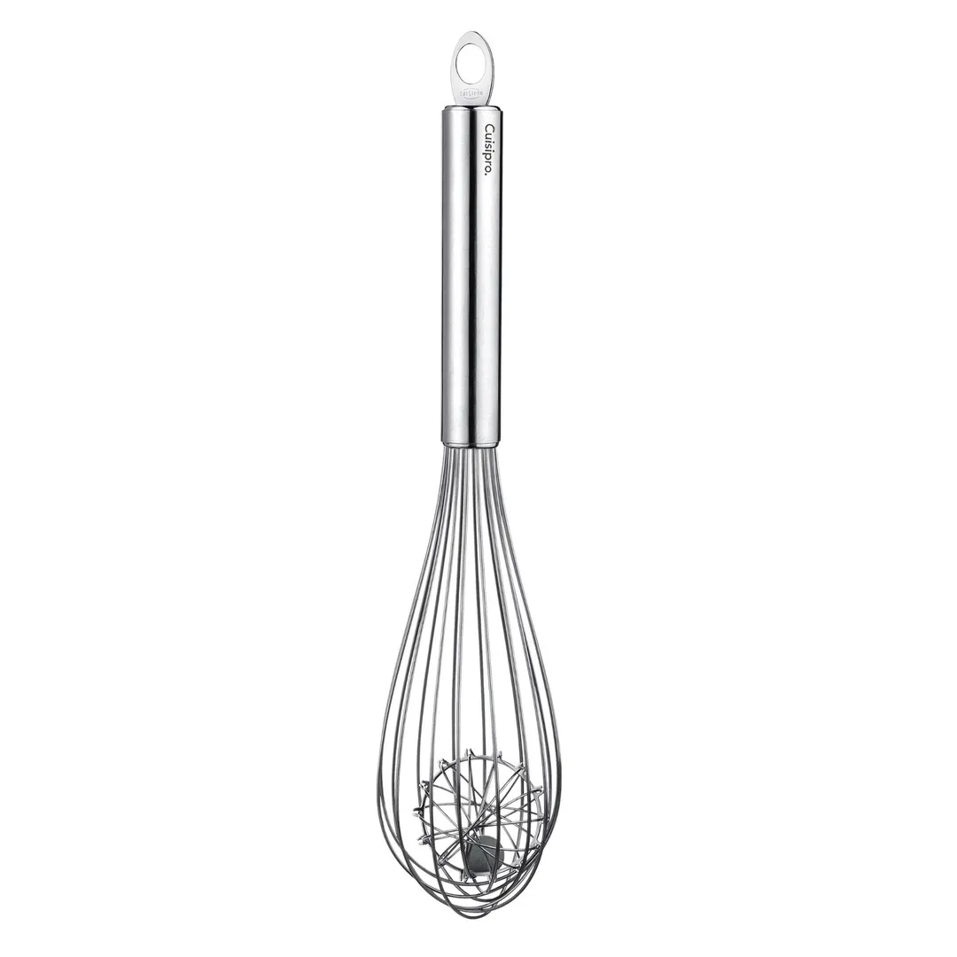 Browne USA 746696 Piano Whisk – 12" Length, Stainless Steel Tube with Wire Ball, Dishwasher Safe