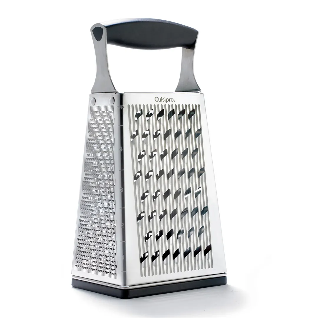 Browne USA 746850 - 4‑Sided Box Grater, 4.75" L x 3.5" W x 9.5" H, SS/Plastic, Surface Glide