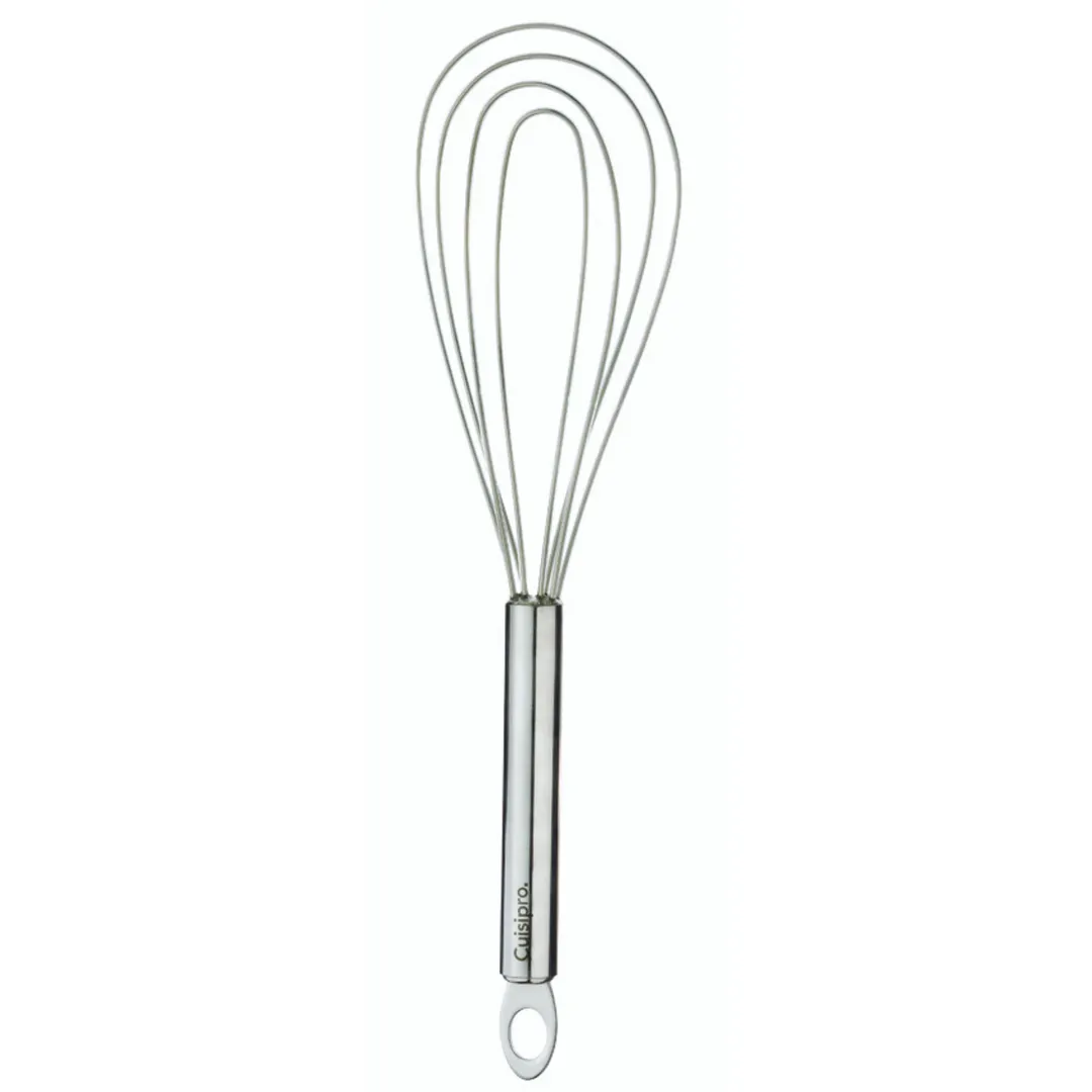 Browne USA 74696811 Flat Whisk, 8" Length, Stainless Steel with Non‑Stick Frosted Coating