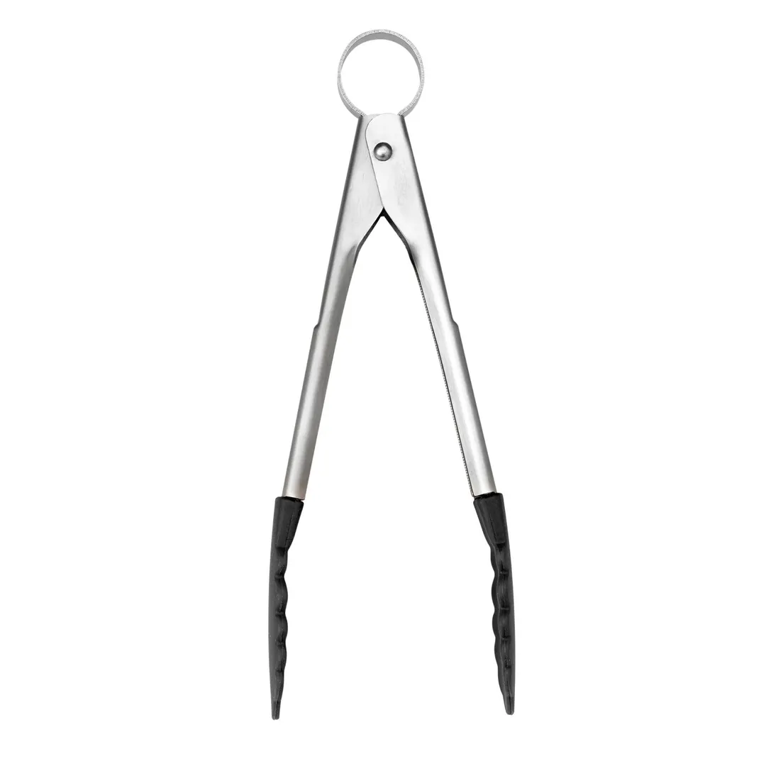 Browne USA 74708502 Tongs – 7" Stainless, Black Silicone Tips, 8.5" L x 1" W/H, Dishwasher Safe