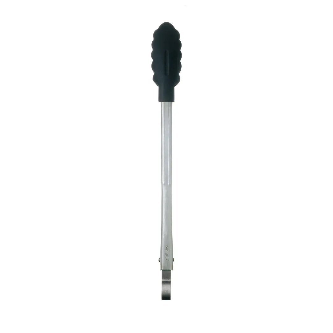 Browne USA 74708602 Tongs, 9.5" Black Silicone‑Tip, Heat‑Resistant 575°F, Push/Pull Lock