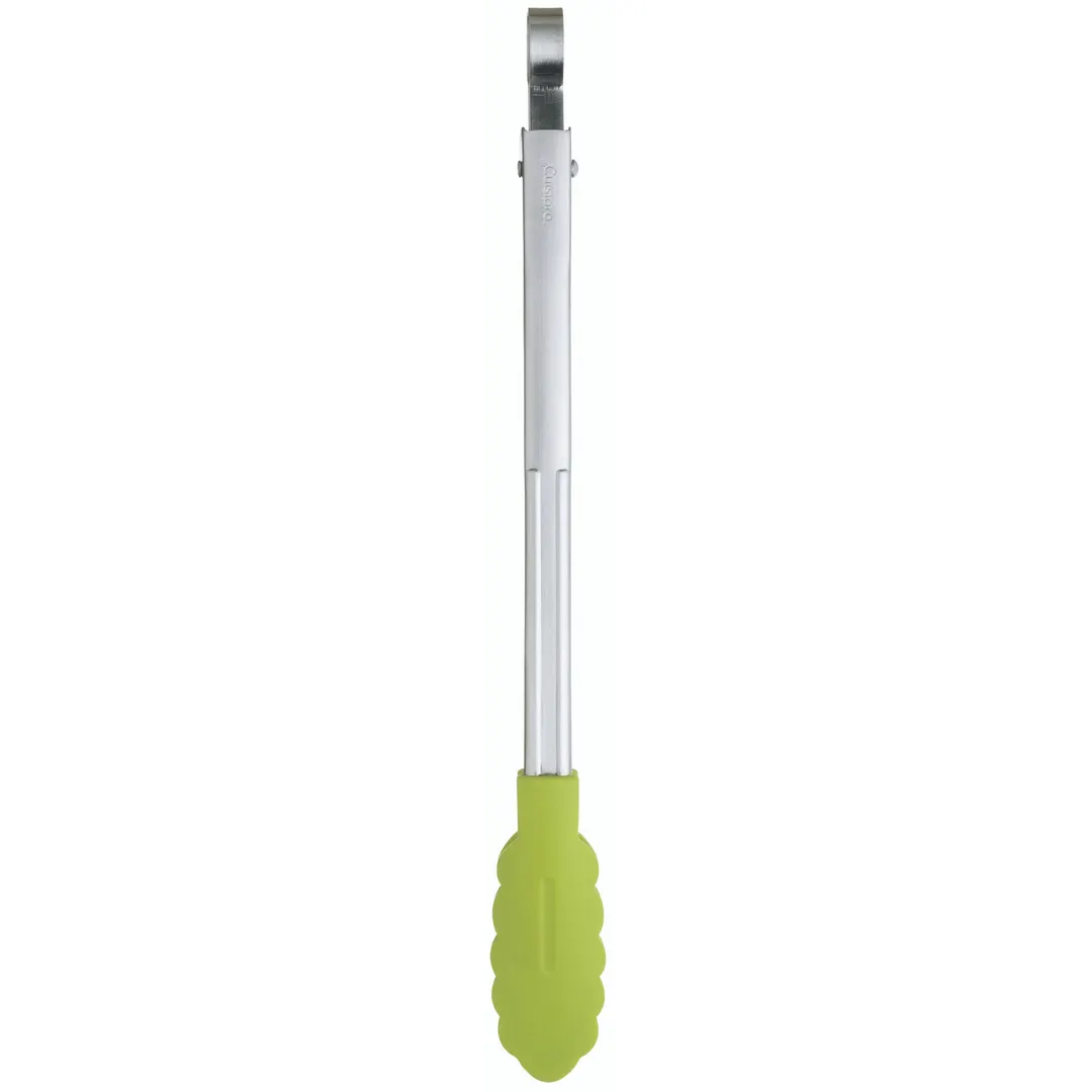 Browne USA 74708624 Utility Tongs – 9.5" Silicone‑Tip, Steel Handle, Green, 425°F, Dishwasher Safe