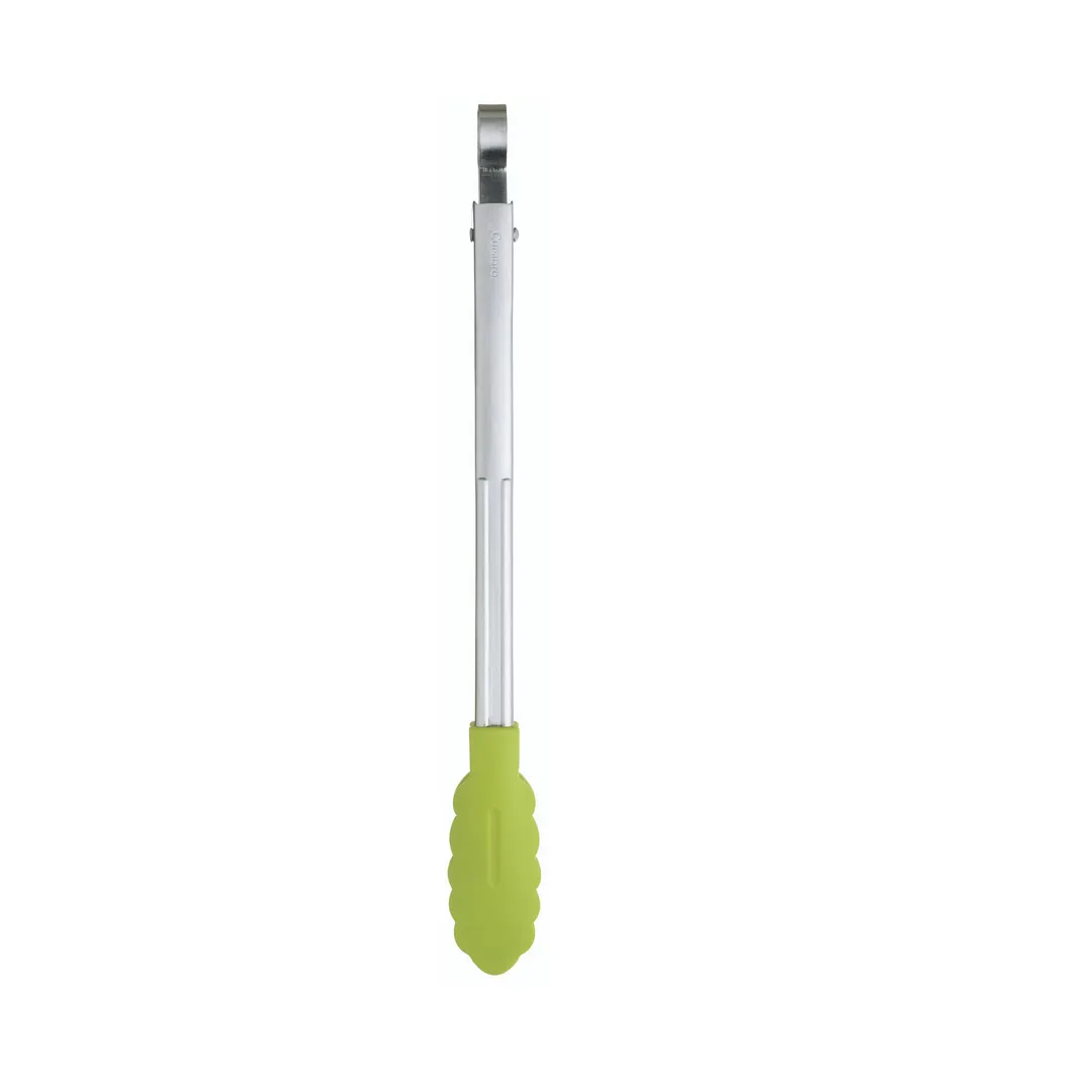 Browne USA 74708724 Tongs, 12"–13" Applegreen Silicone, Steel Handle, 425°F, Dishwasher Safe