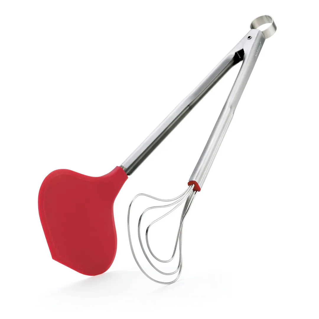 Browne USA 74717405 Utility Tongs 14.5" Red Silicone Tips, 425°F, Pull, Dishwasher Safe, 14.75"