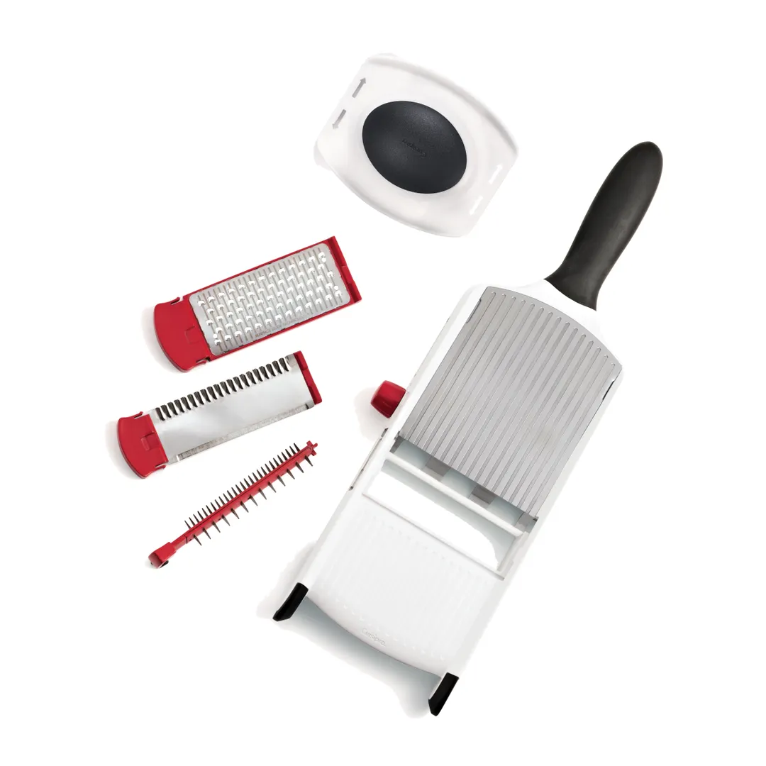 Browne USA 747199 - Cuisipro SGT™ Mandolin, 14‑1/4" x 4", 3‑Blade Set, 6 Thickness Levels, ABS Dishwasher Safe