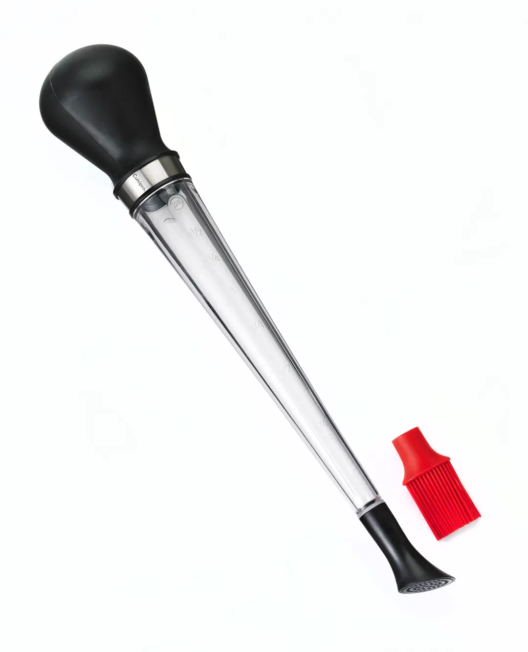 Browne USA 747300 CUISIPRO 3‑in‑1 Baster 14.12"L×2.5"W×2.5"H Tritan Brush/Nylon Dishwasher Safe