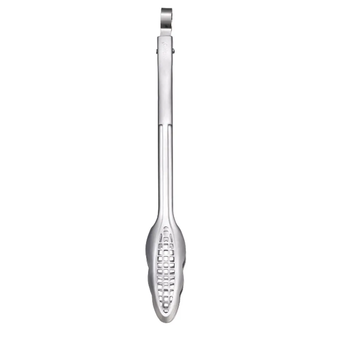 Browne USA 747304 Fry Tongs, 14‑16" Locking, Hanging Hook, 18/10 Stainless Steel, Non‑Coated Handle