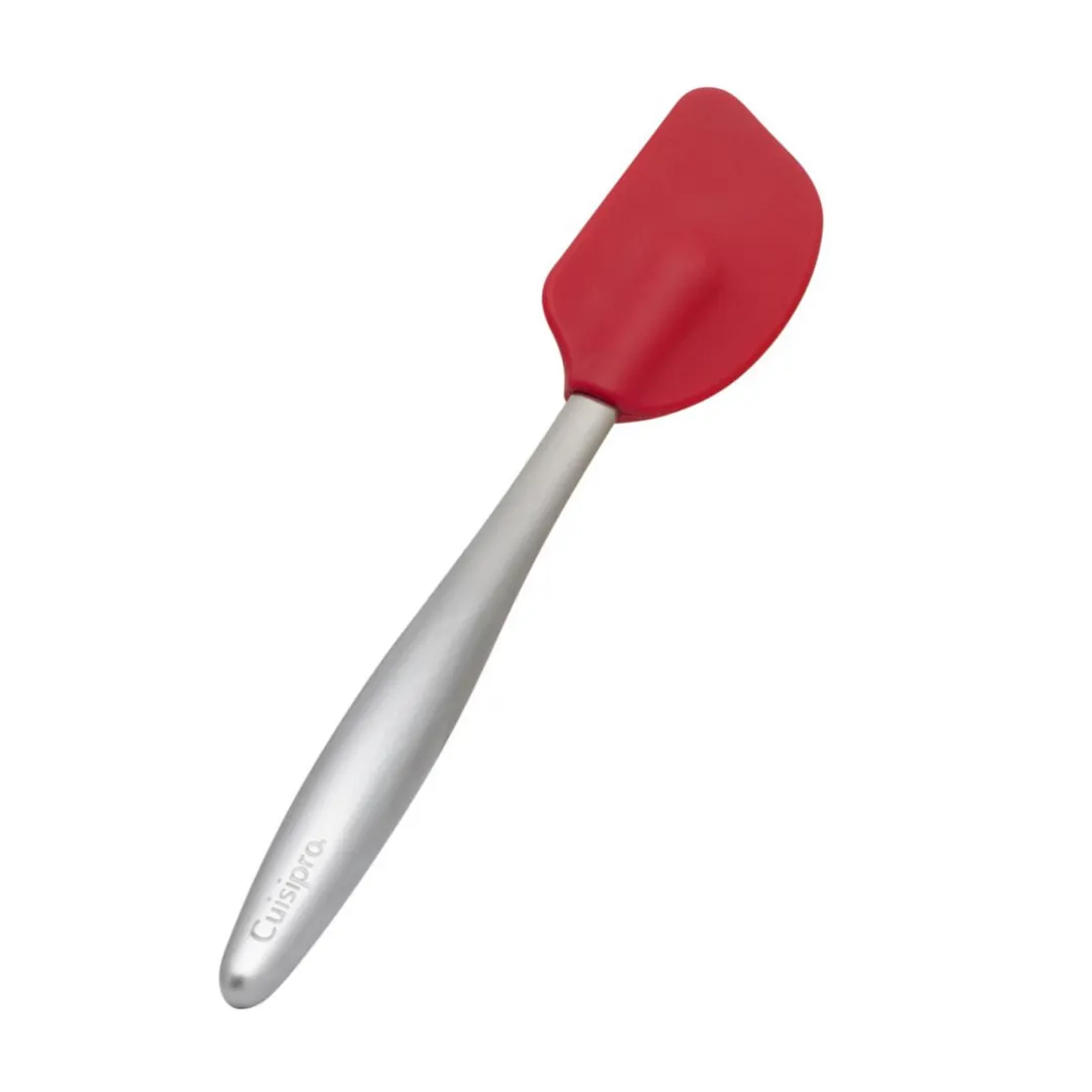 Browne USA 74737405 - 8" Red Silicone Spatula, 8" x 1.5", 425°F, Silver Handle, Dishwasher Safe