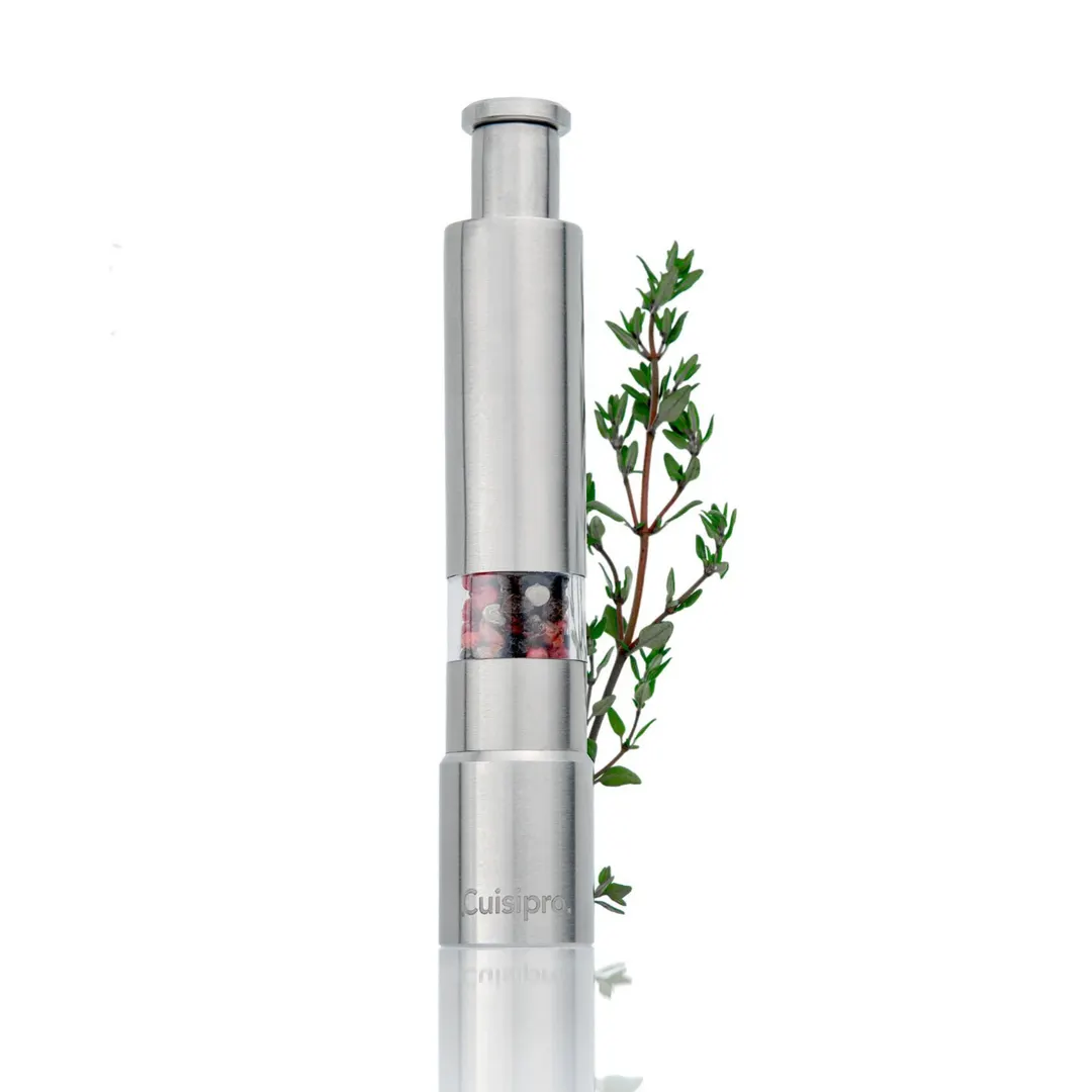 Browne USA 747869 Pepper Pump, 5.9" / 15 cm, 1" L × 1" W × 6" H, Stainless Steel Mill Mechanism