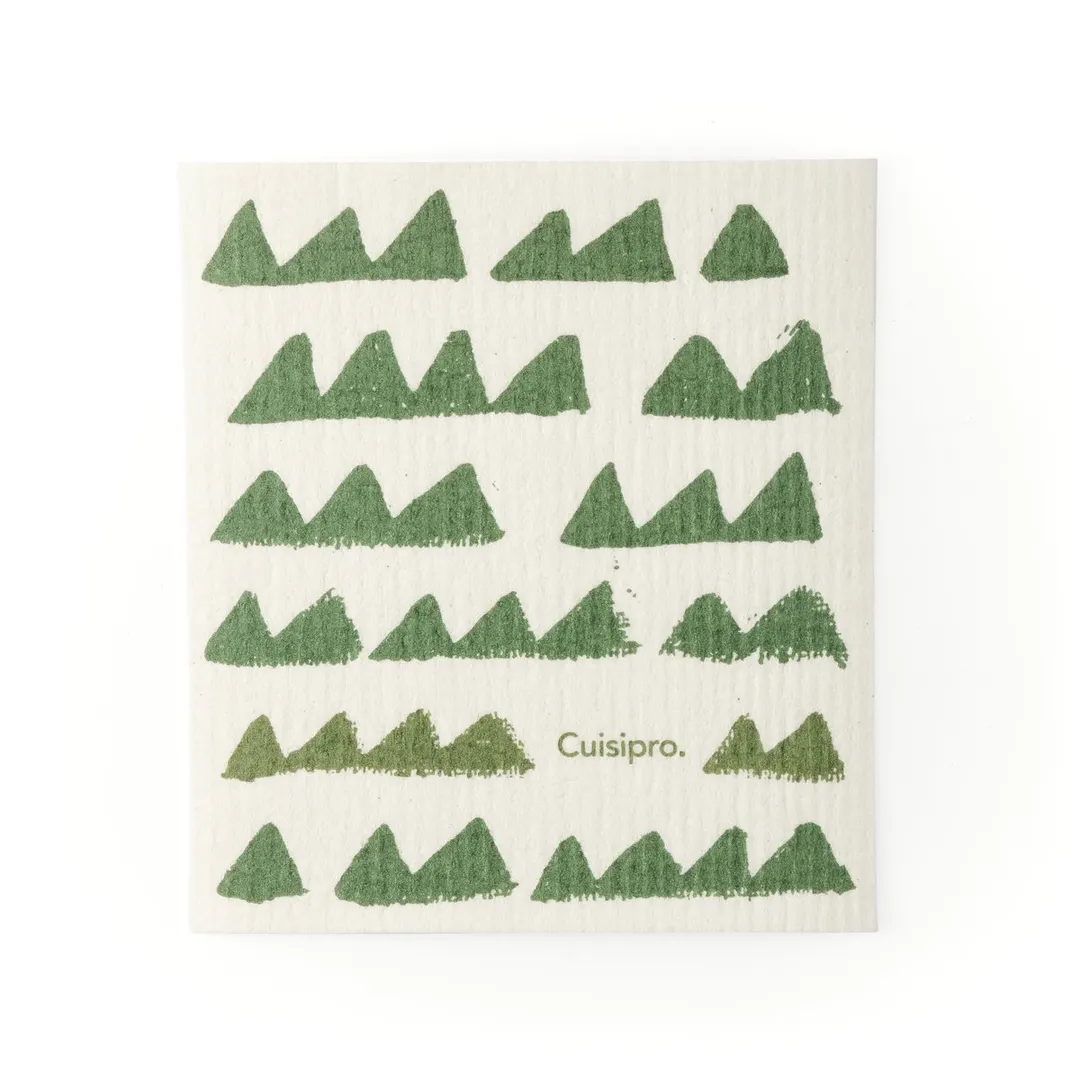 Browne USA 747930 Small Bar Towel, 20x17x0.2 cm (7.87x6.7 in), Green Decorative Print, Biodegradable, Plant‑Based Ink