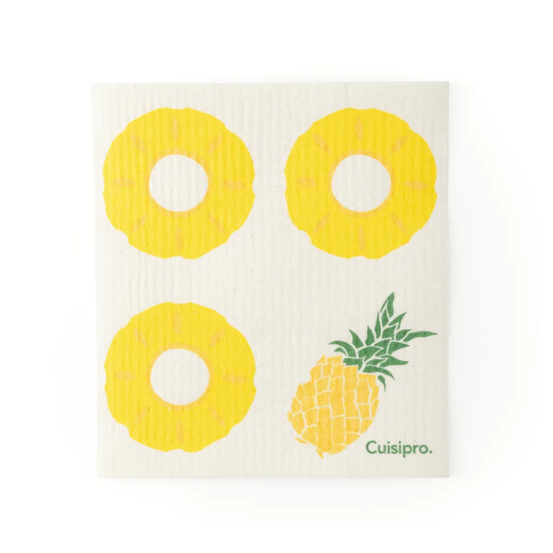 Browne USA 747939 Kitchen Towel – 20x17x0.2 cm (7.87x6.7 in) Yellow Print, CUISIPRO, Biodegradable, Dishwasher Safe
