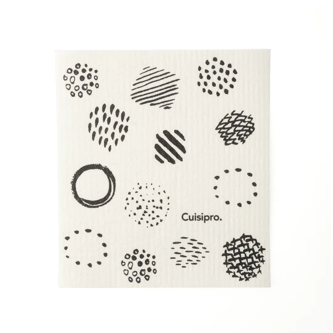 Browne USA 747947 Kitchen Towel, Eco-Cloth 20 x 17 x 0.2 cm (7.87 x 6.7 in) Black Print, Biodegradable, Dishwasher Safe