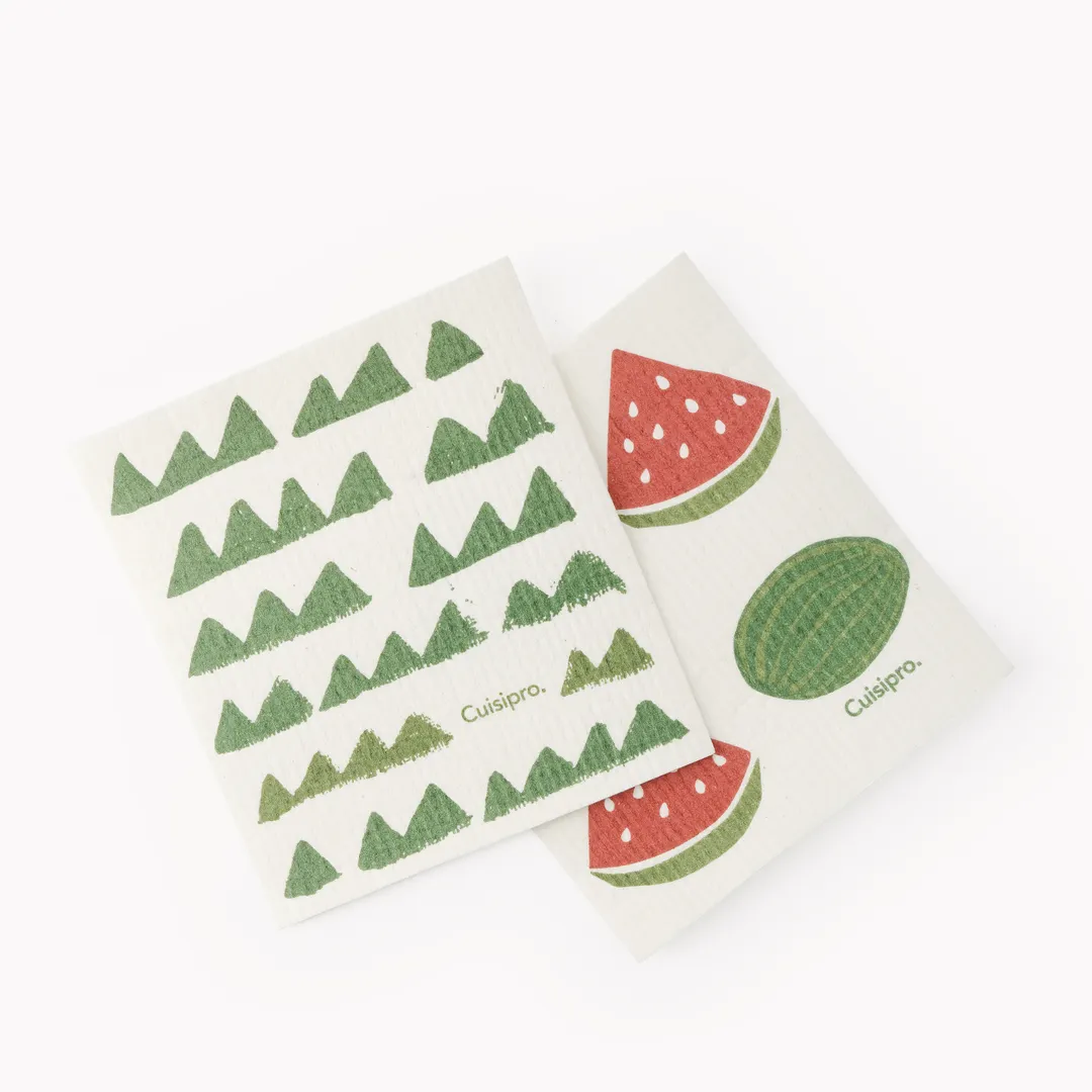 Browne USA 747948 CUISIPRO Eco Kitchen Towel, 20x17 cm (7.9x6.7 in) Green Print, Biodegradable, Safe Pack