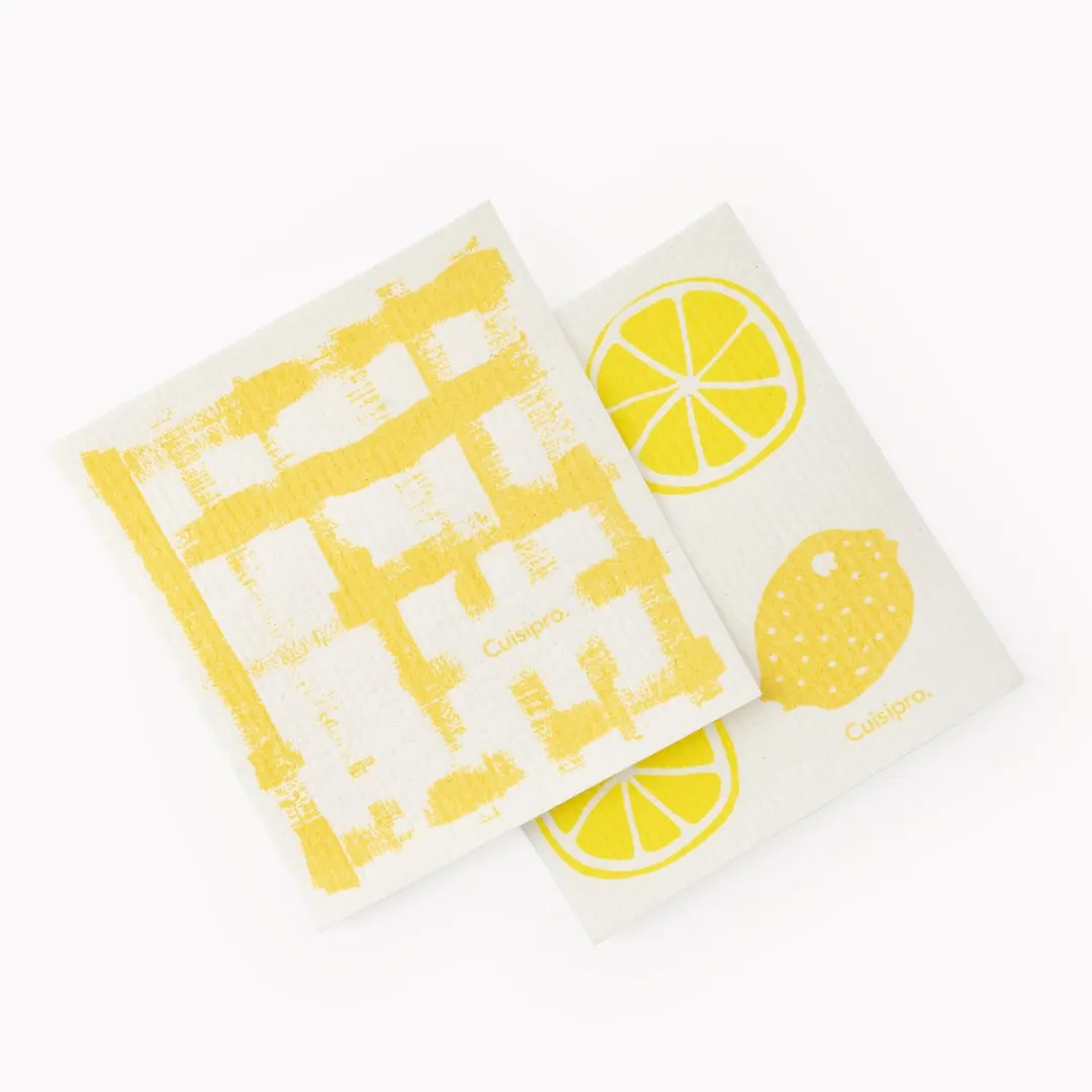 Browne USA 747951 CUISIPRO Bar Towel, 7.9×6.7×0.2 in, Yellow ZigZag Pineapple Print, 100% Biodegradable, Dishwasher Safe