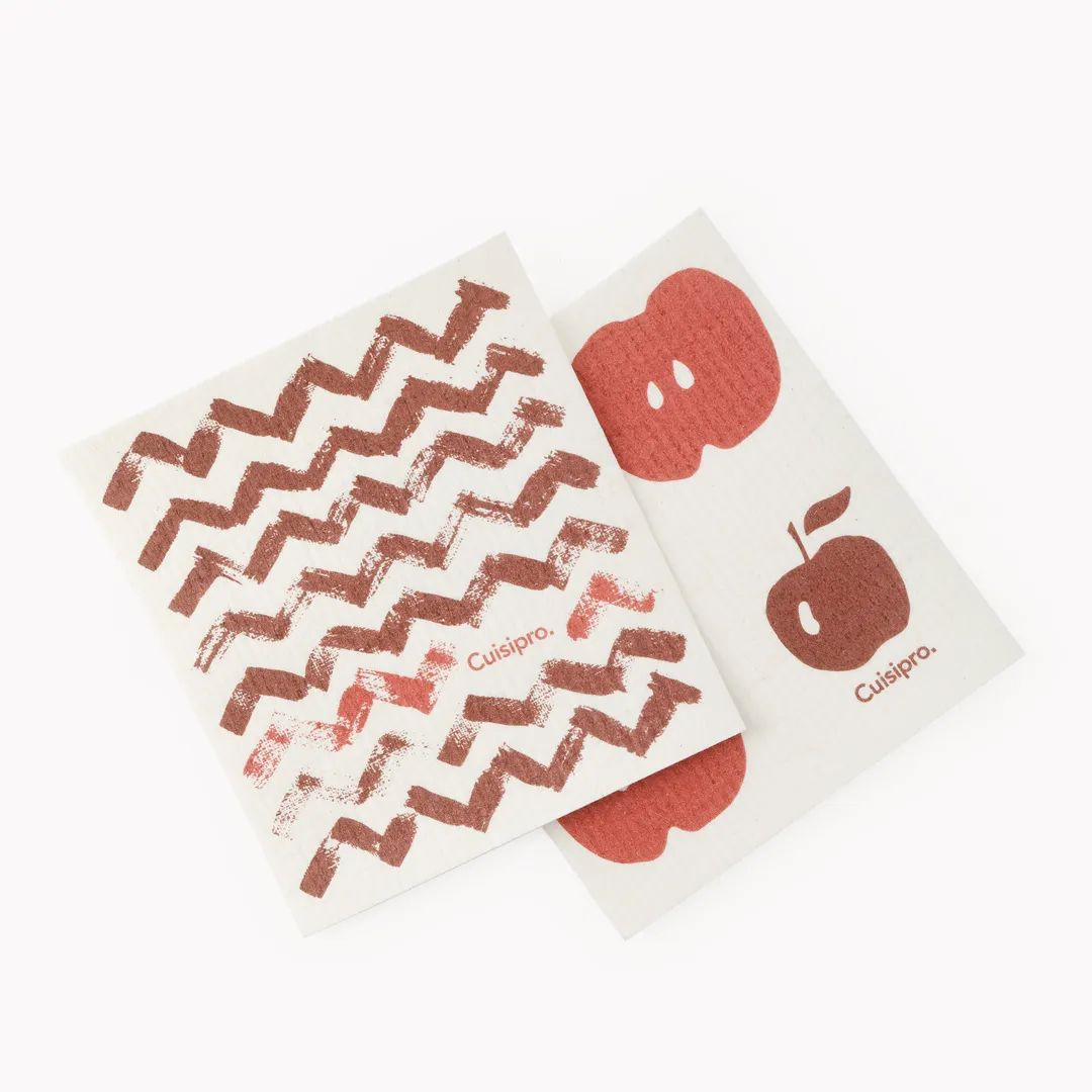 Browne USA 747952 - Red Kitchen Towel 7.87x6.7 in, CUISIPRO Eco-Cloth, 100% Biodegradable, Dishwasher Safe, ZigZag