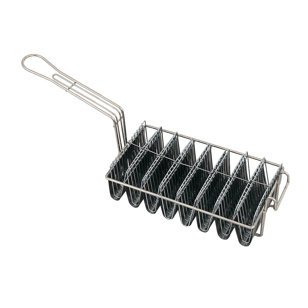 Browne USA 79218 - 12" x 6-1/2" x 3" Basket, Rect., Chrome, Holds 8, Fits 28‑35 lb Kettle