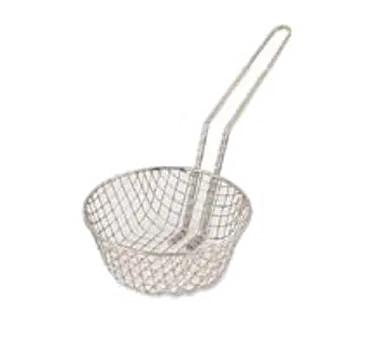 Browne USA 79731 Fryer Basket, Round 8" Dia x 3-1/4" H, 1/2" Coarse Nickel Plated Steel Mesh
