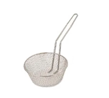 Browne USA 79747 - Round Nickel‑Plated Steel Basket, 12" Dia x 3½" H, 9"‑12" Length, 1/4" Medium-Mesh
