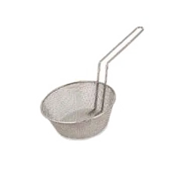 Browne USA 79751 Fryer Basket – Round 8" Dia x 3-1/4" H, Fine 1/8" Mesh, Nickel Plated Steel