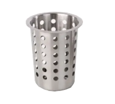 Browne USA 80110 Stainless Steel Cutlery Cylinder, 3-3/4" dia. x 5-1/2"H, Perforated