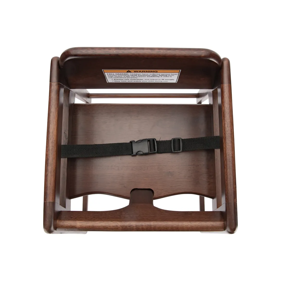 Browne USA 80976 Wood High Chair, 27-3/10H, Walnut Finish, Stain Resistant, ASTM F404-18 Compliant