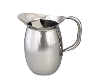 Browne USA 8202G Pitcher – 68 oz (8") Bell‑Shaped Stainless Steel, Tubular Handle, Mirror