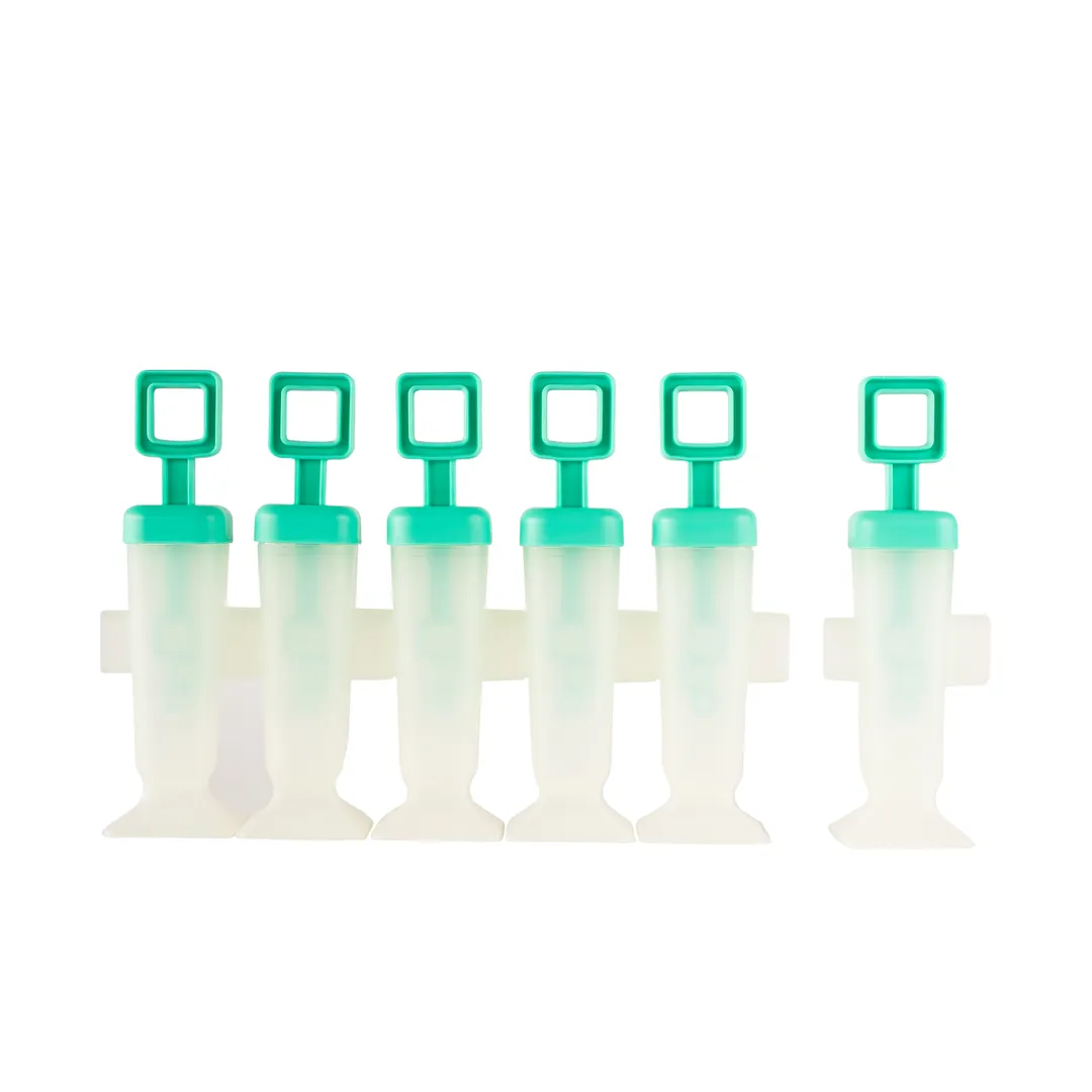 Browne USA 837463 - Square Pop Mold Set, 6 Turquoise 2"x2"x7.12" 2.9oz Plastic, Sticks, Safe - 6/Set