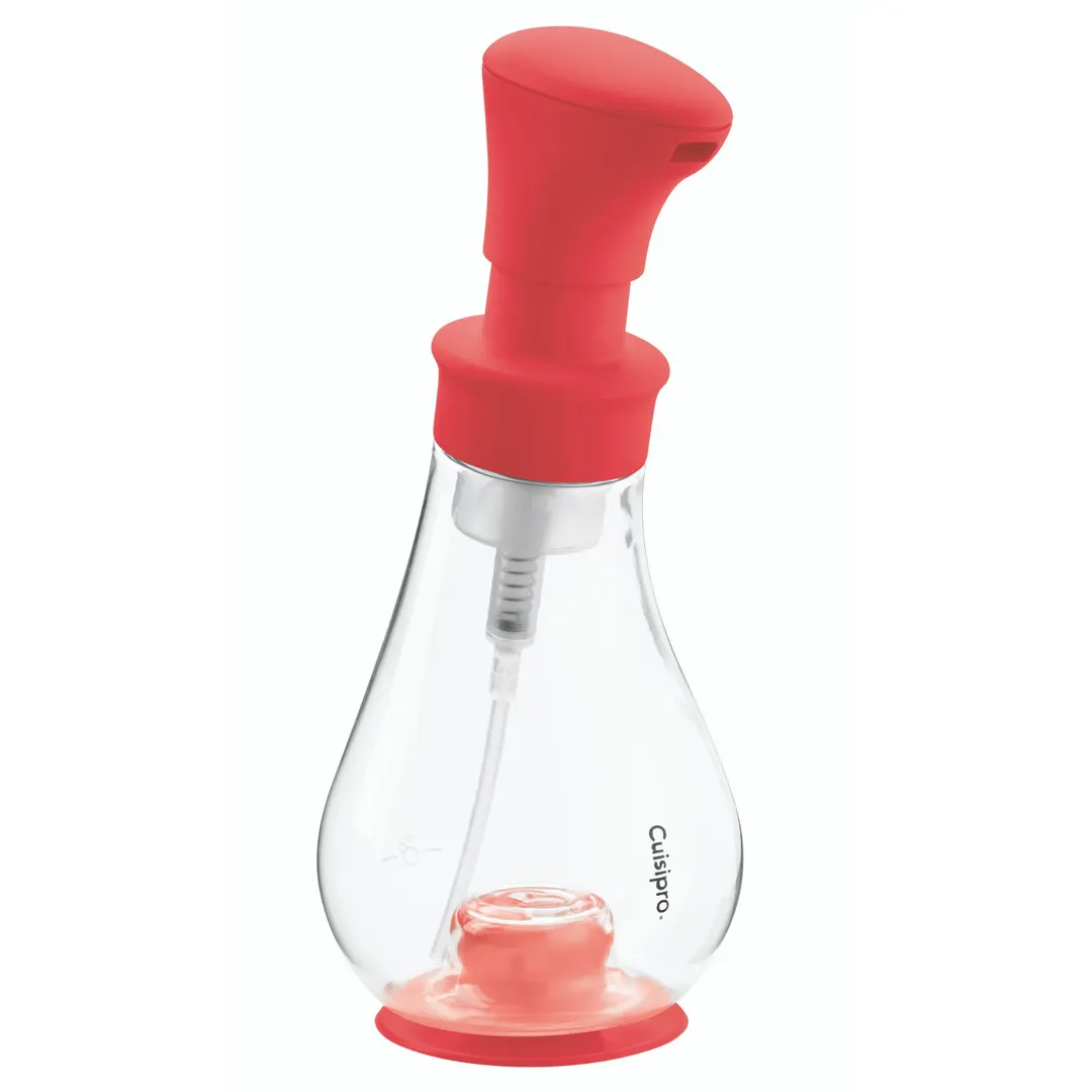 Browne USA 83758005 CUISIPRO Foam Pump Dispenser, Red Plastic, 2.7" x 2.7" x 8.25", 75% Soap Use