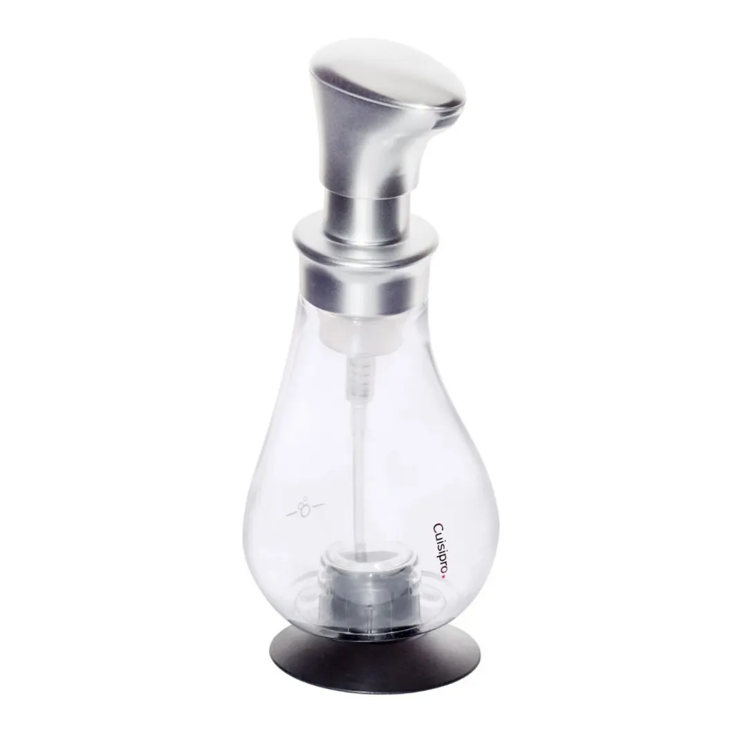 Browne USA 83758021 CUISIPRO Foam Pump Dispenser, 3.6" x 3.6" x 8.75" H Plastic, 75% Soap Savings