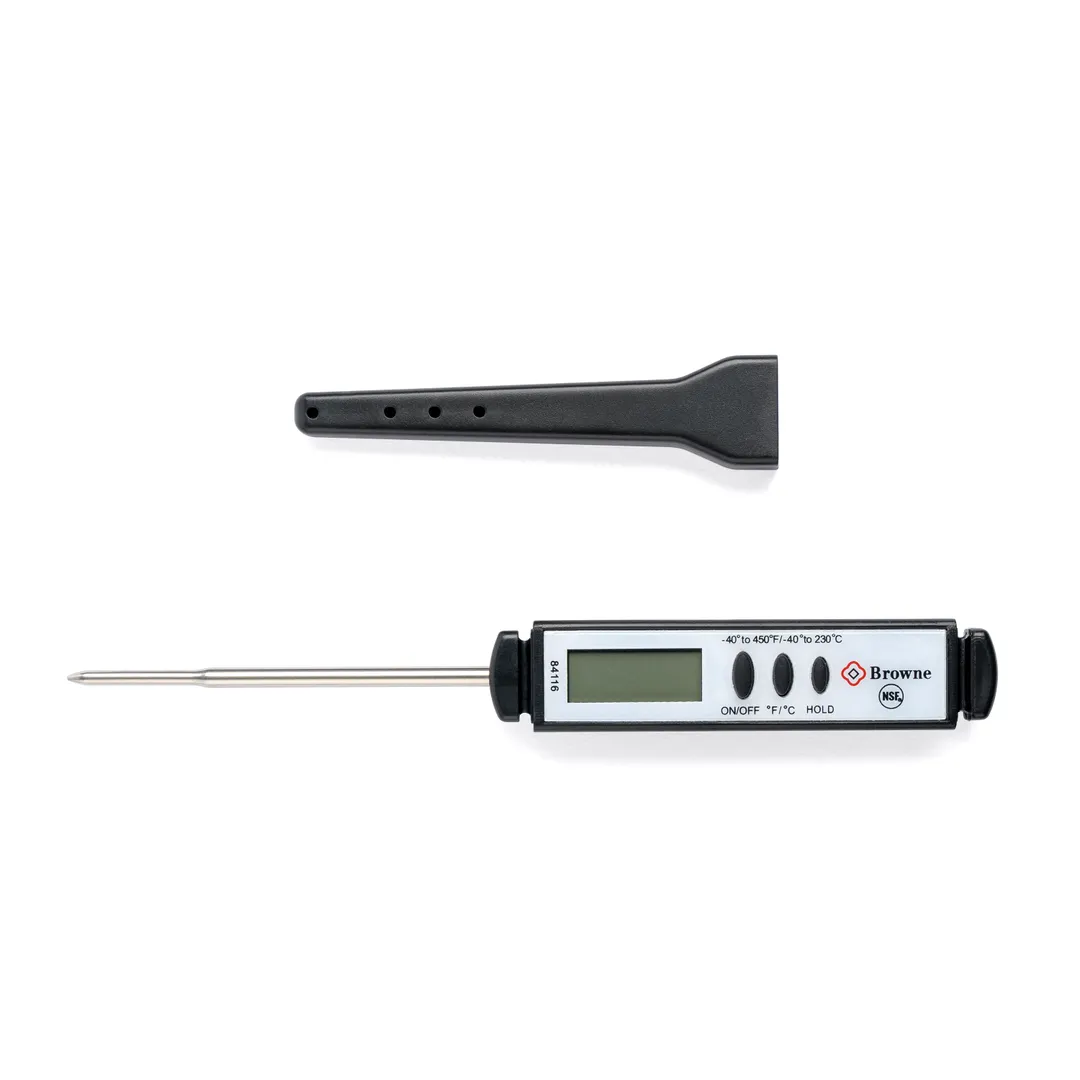 Browne USA 84116 Pocket Thermometer, 2.5mm Tip, 2.75" Stem, -40°F‑450°F, Shatterproof, Storage Case