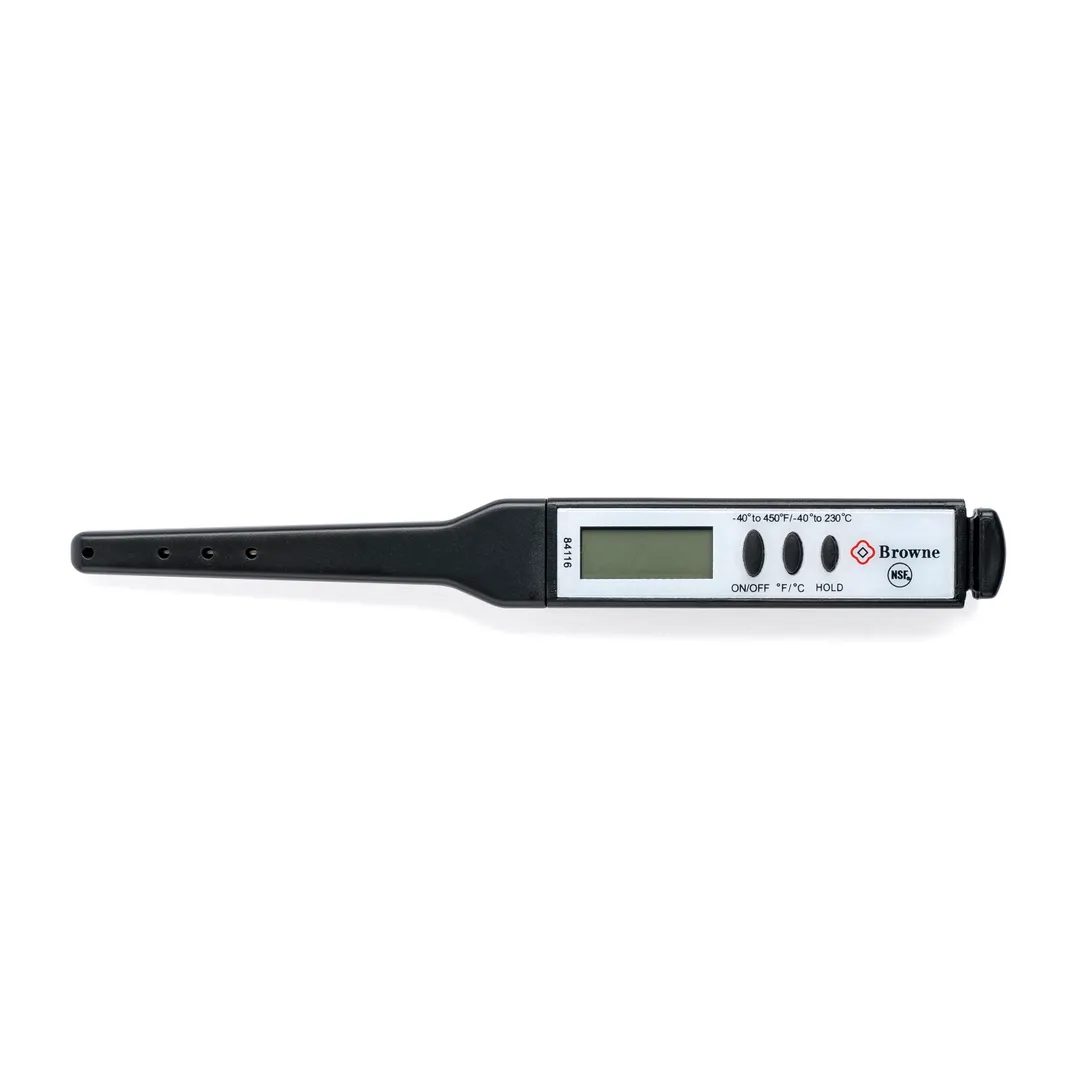 Browne USA 84116 Pocket Thermometer, 2.5mm Tip, 2.75" Stem, -40°F‑450°F, Shatterproof, Storage Case