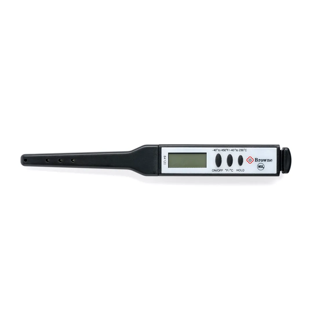 Browne USA 84120 Pocket Thermometer - 1.5 mm Tip, 2.75" Stainless Stem, -40°F to 450°F, Clip Case