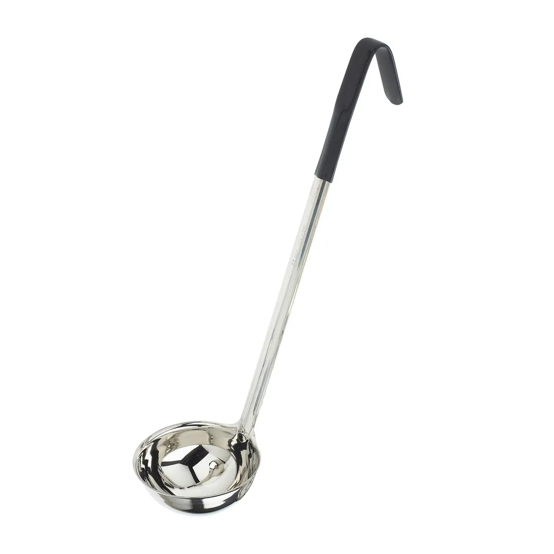 Browne USA 9948BLK - 8 oz Black Stainless Steel Ladle, 12.8" Length, Heat‑Resistant 391°F, 1.0 mm