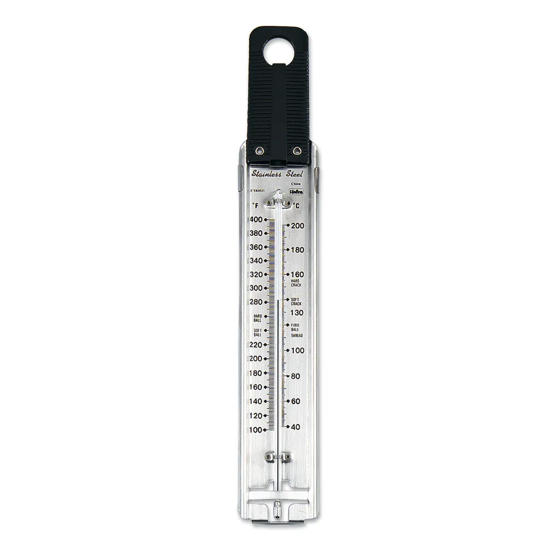 Browne USA CT84031 Candy Thermometer,4-7/8" x 1-1/4",100‑400°F Range,±1°F Accuracy,Heat‑Res Handle