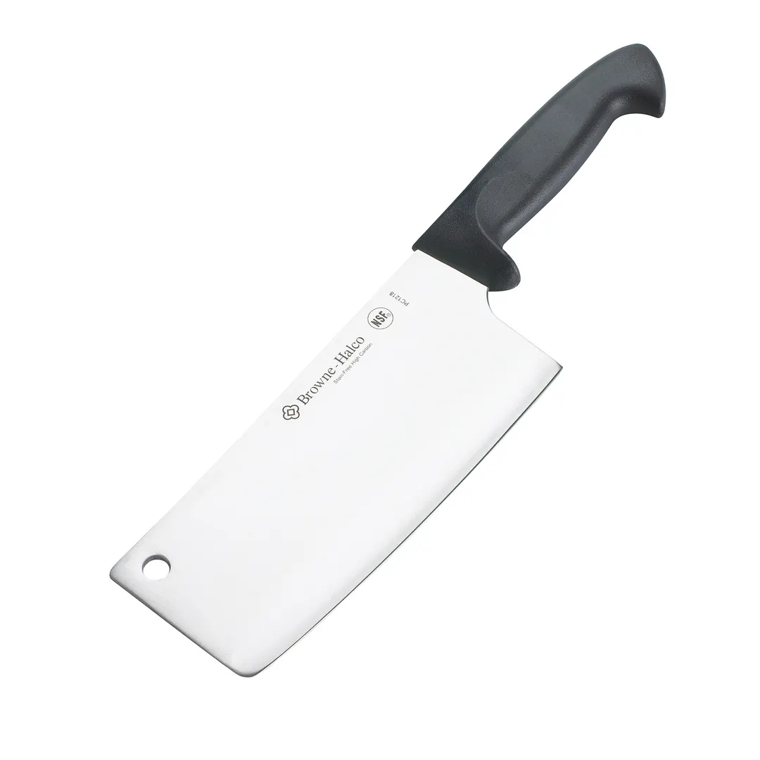 Browne USA PC1216 - 6" Stainless Steel Cleaver Knife, Black ABS Handle, NSF
