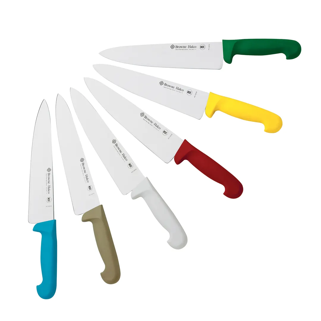 Browne USA PC12910RD Chef Knife – 10" Molybdenum Stainless Steel Blade, Red ABS Handle, NSF