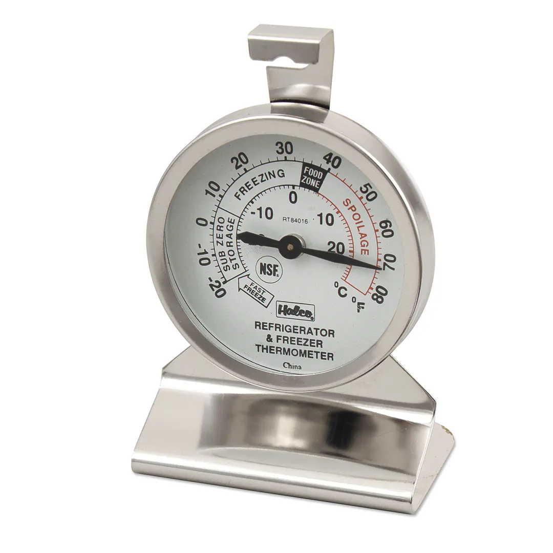 Browne USA RT84016 Refrigerator/Freezer Thermometer, 2‑3/8" Dial, 3‑3/4" H, -30°F to 86°F, NSF, Safe