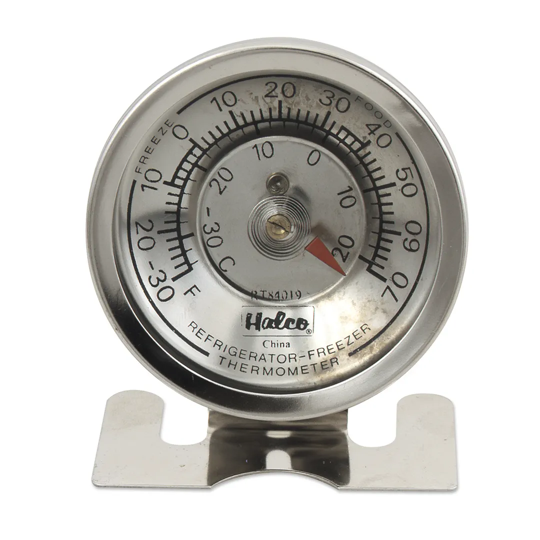 Browne USA RT84019 Freezer Thermometer, 2-3/8" Dial, -30°F‑70°F Range, ±2°F, Dishwasher Safe