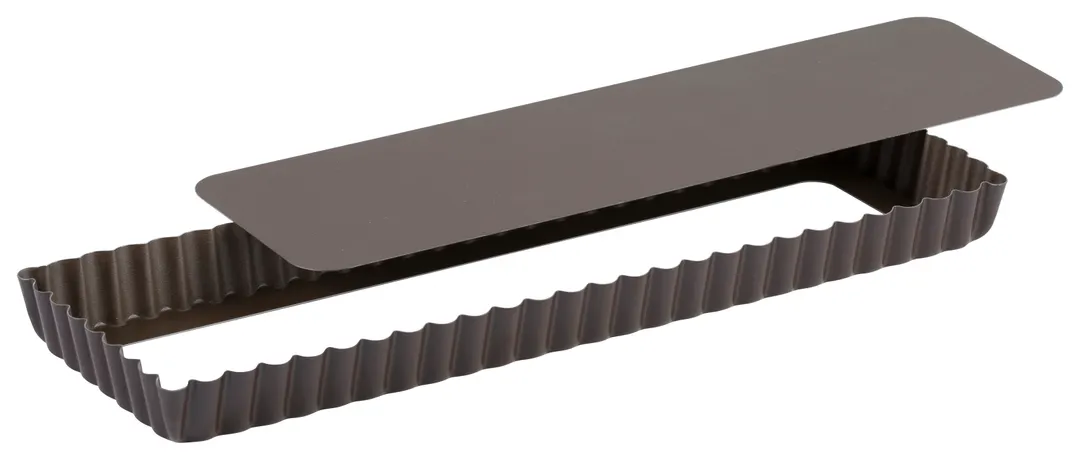 Louis Tellier 225410 Tart Mold – 13.77" W x 4.33" D x 1" H Non‑Stick Tin‑Plated Pan Removable Bottom