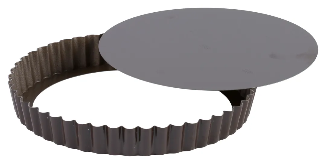 Louis Tellier 226432 Tart Mold – 10.23" Dia x 1" Quiche Pan, Non‑Stick Tin‑Plated, Removable Bottom