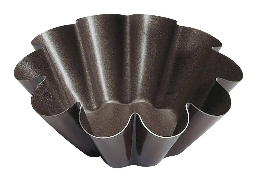 Louis Tellier 293750 Brioche Mould – 1.37" Height, 10 Ribs Ø90/45 mm, Bottom, Non‑Stick - 1/Pack