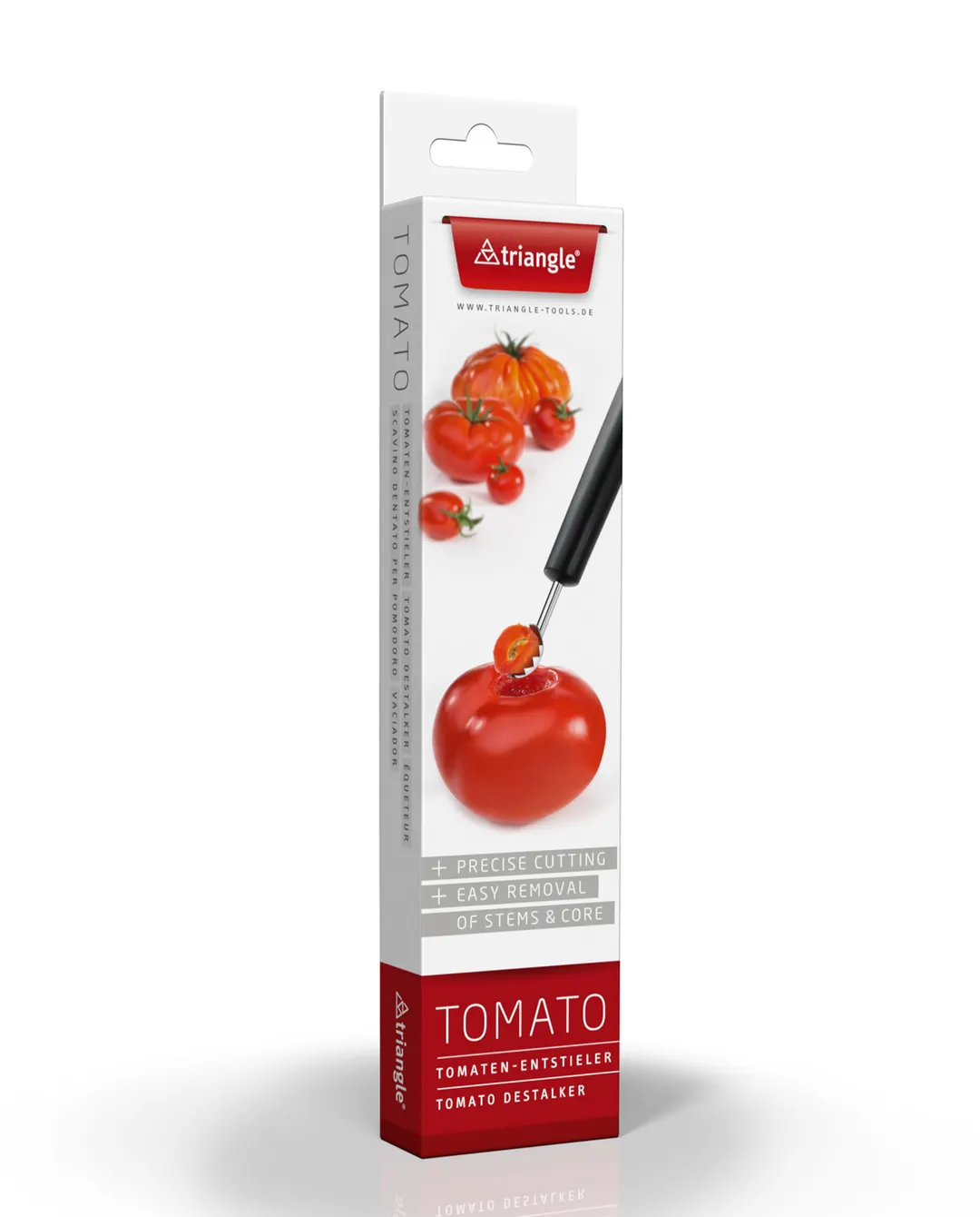 Louis Tellier 720042502 Destalker Triangle Fruit Pitter, Stainless Steel, Boxed, Kitchen Tool