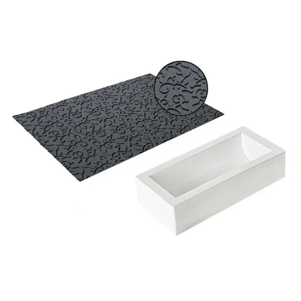 Louis Tellier ARABESQUE Silicone Mold 9.84"×3.54"×2.75", 43.95 oz Black -76°F to 446°F Oven Safe