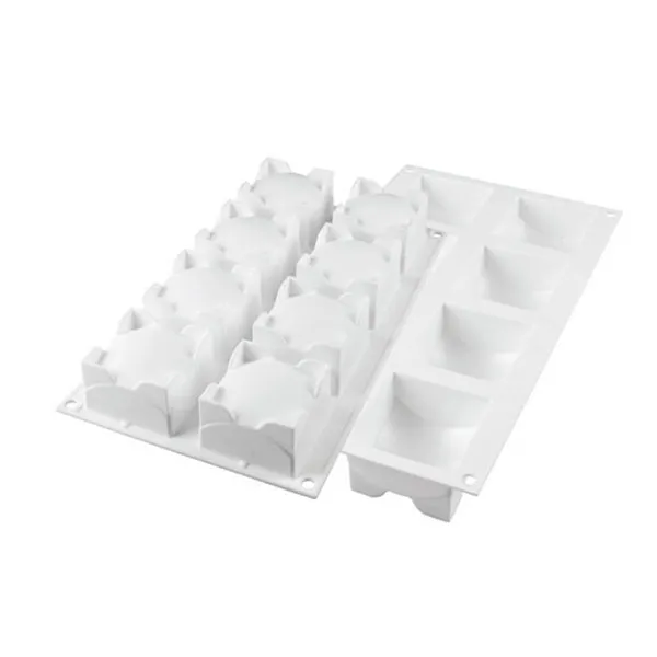 Louis Tellier CURVESQSPHER110 Mold 2.36" x 2.36" x 1.53" White 8×3.72 oz -76° to +446°F Non‑Stick Cut
